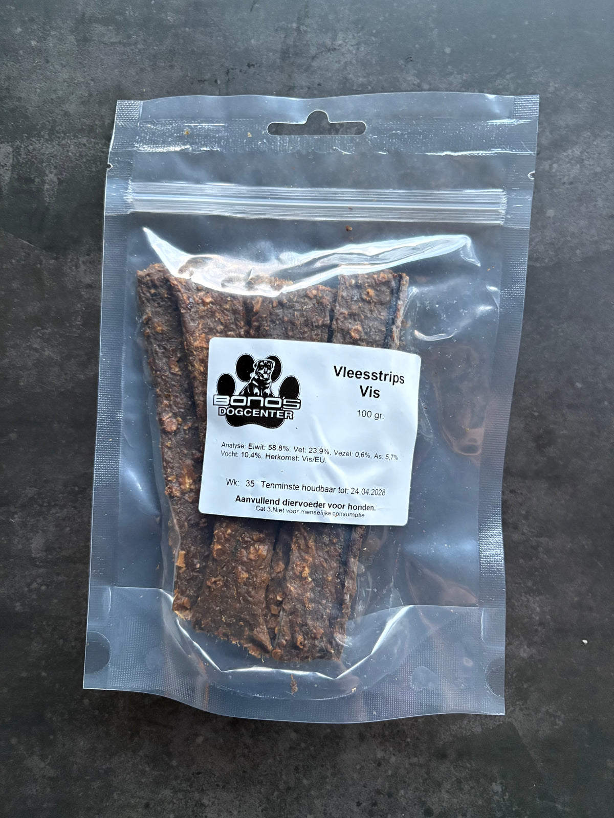 Bono's Dogcenter vleesstrips vis 100gram