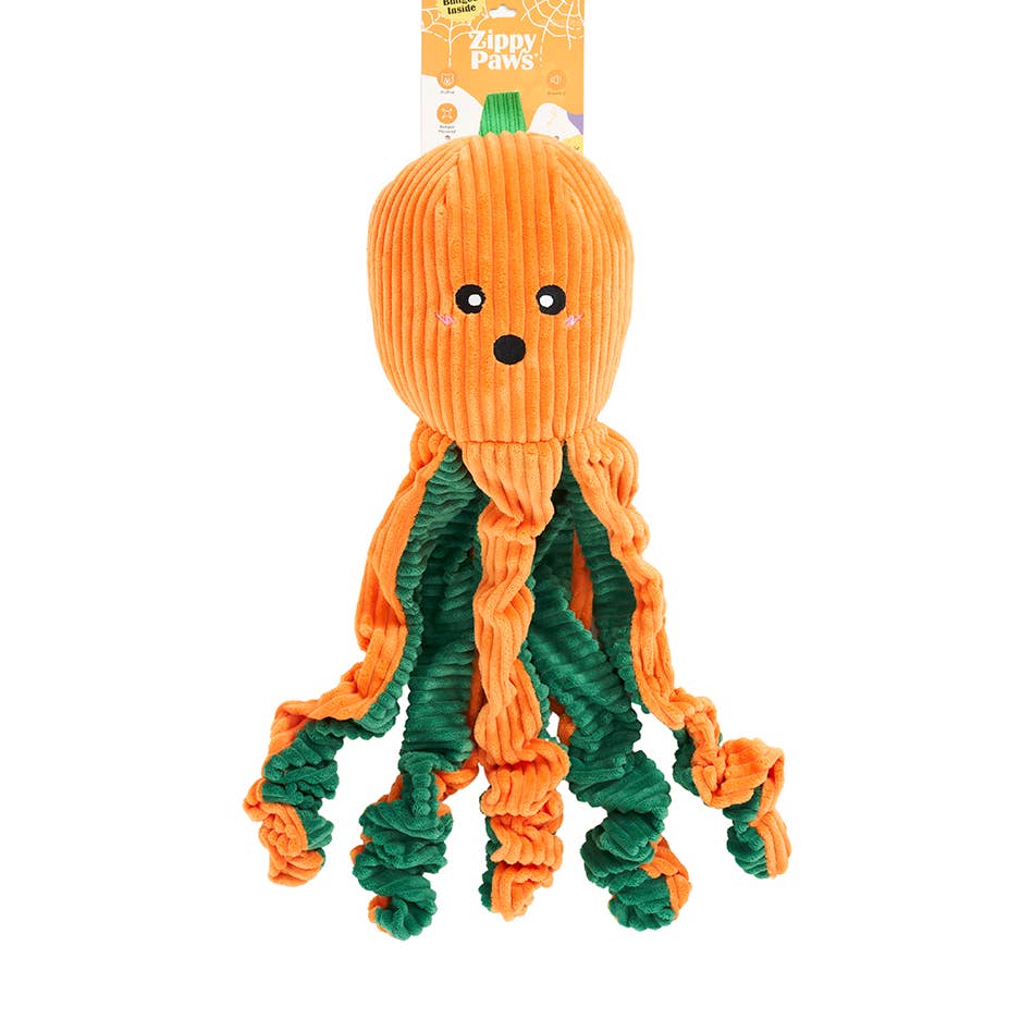 π ZippyPaws Halloween Pumpkin Octopus β XL hondenspeelgoed