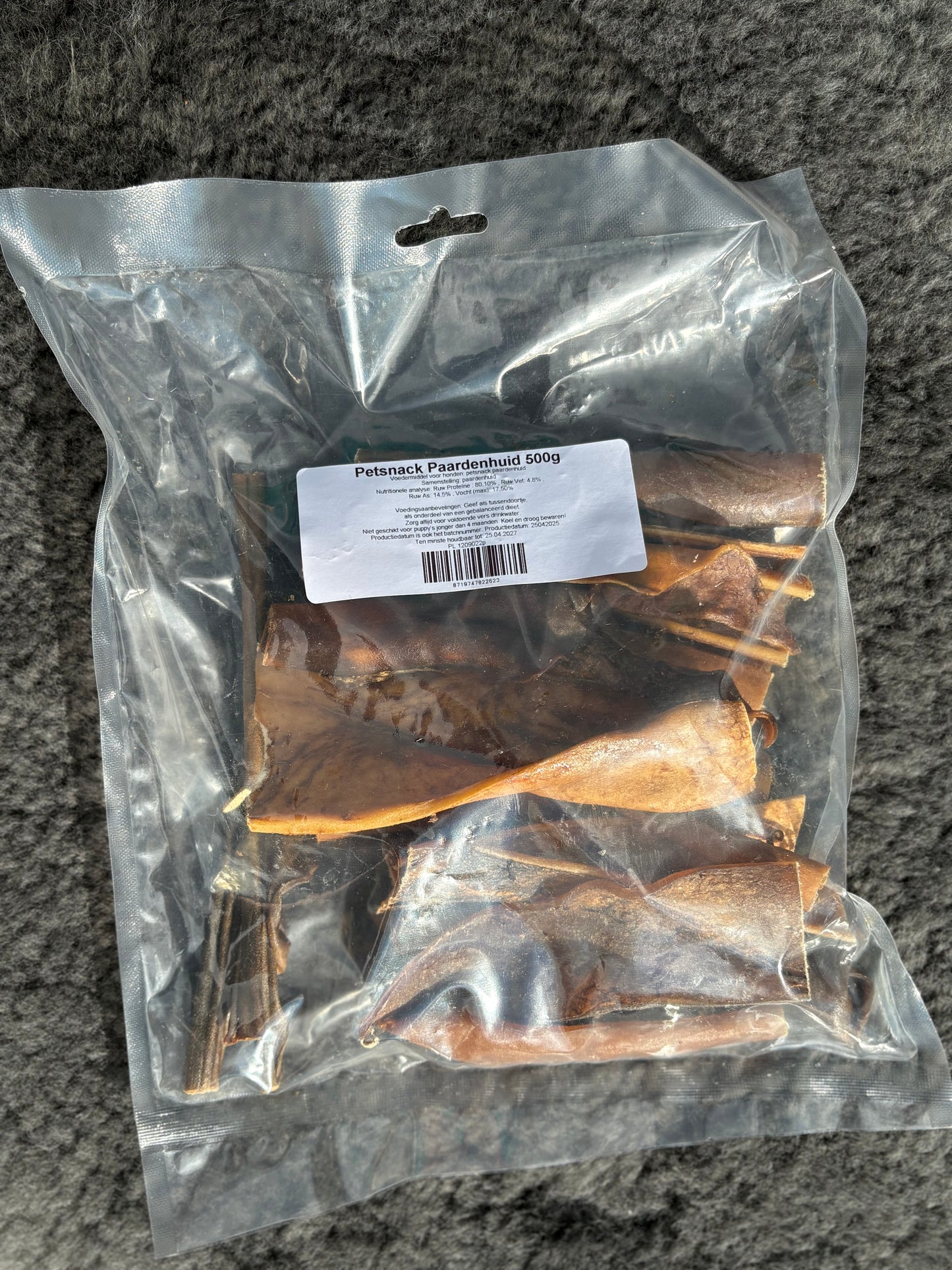 PETSNACK PAARDENHUID ZONDER HAAR 500 GR