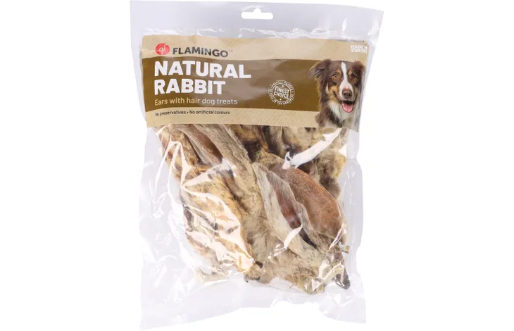 Snack Nature Konijnenoor met vacht - 200 gram per zak