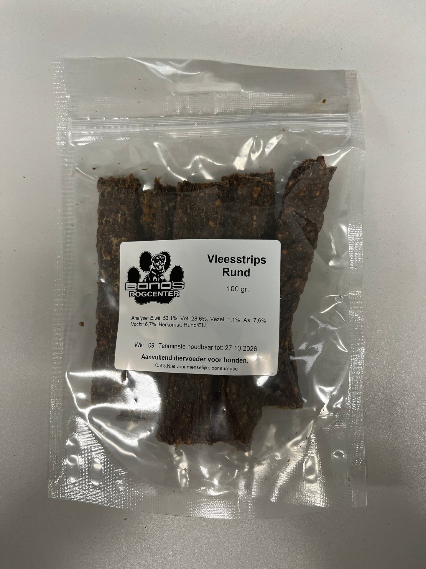 Bono's Dogcenter vleesstrips Rund 100 gram