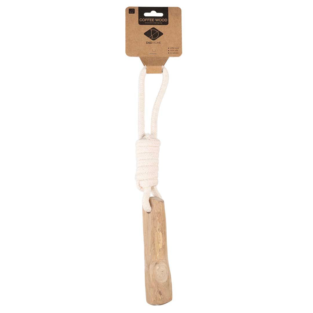 D&D Home Coffee Wood met Touw – Natuurlijk hondenspeelgoed