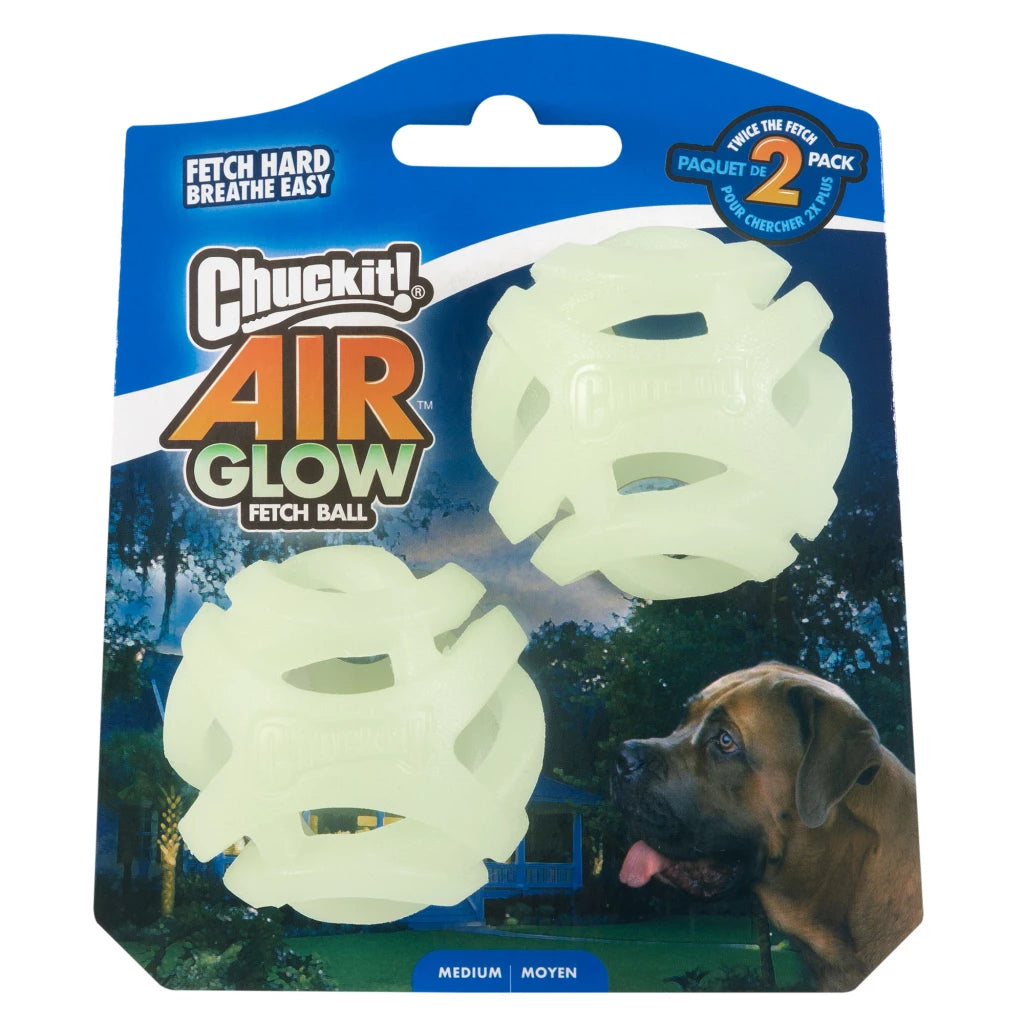 Chuckit! Air Glow Fetch Ball M ook in 2pack verkrijgbaar