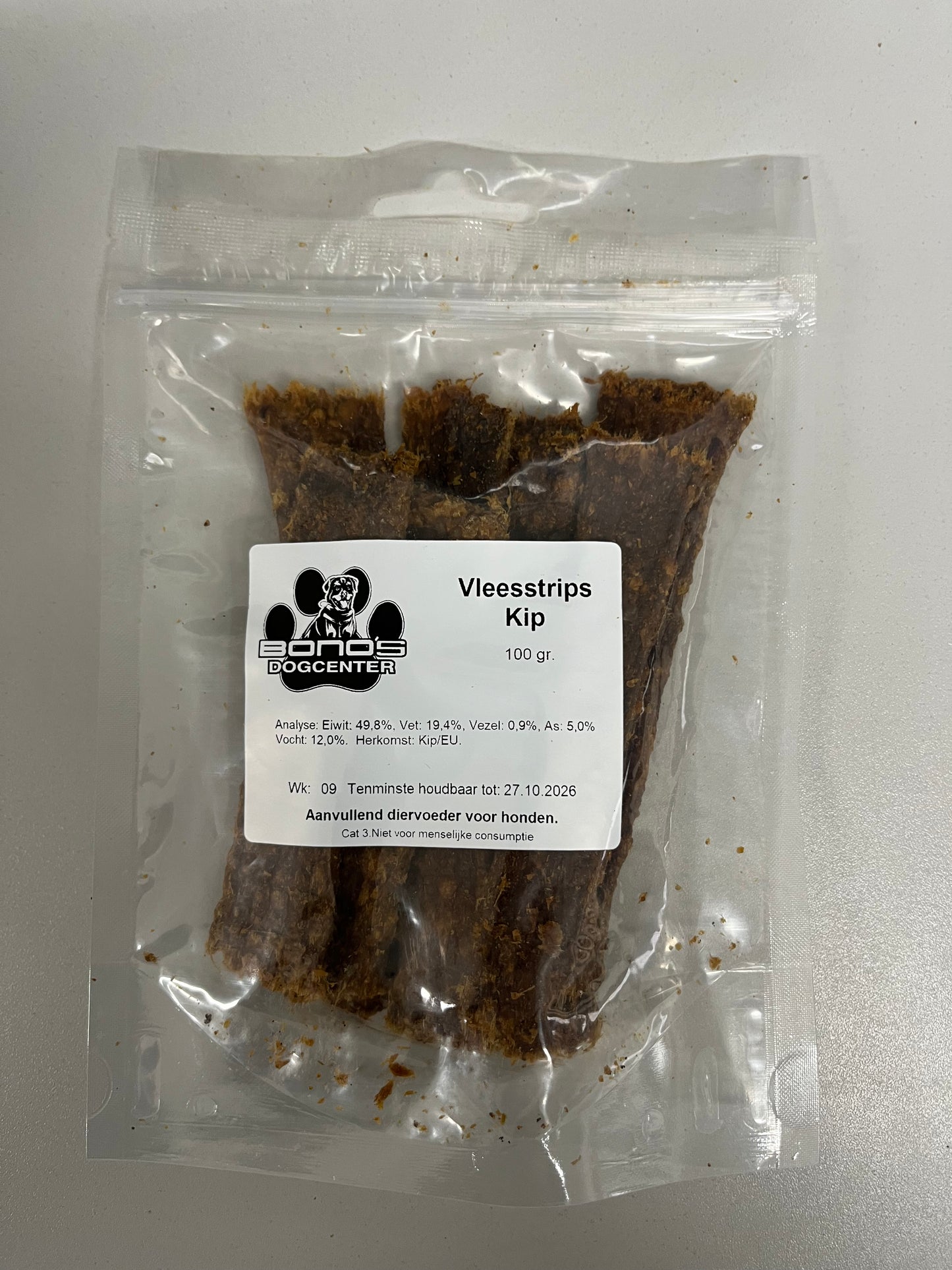 Bono's Dogcenter vleesstrips Kip 100gram