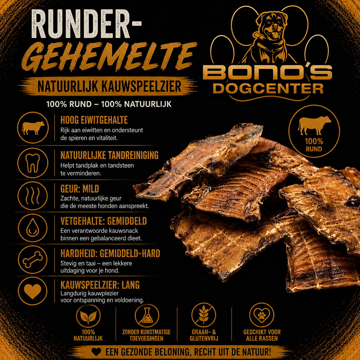 π Rundergehemelte | 100% Natuurlijke Hondensnack