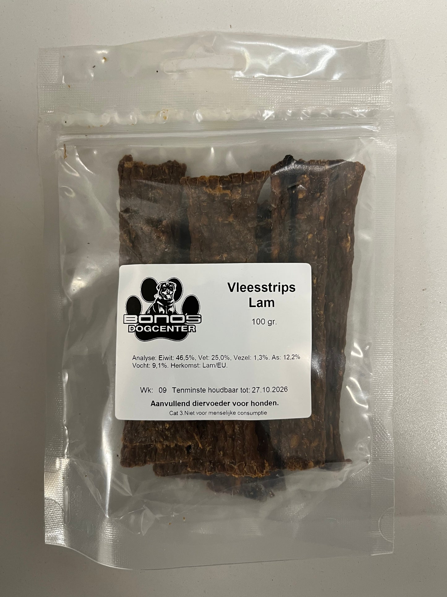 Bono's Dogcenter Vleesstrips Lam 100gram