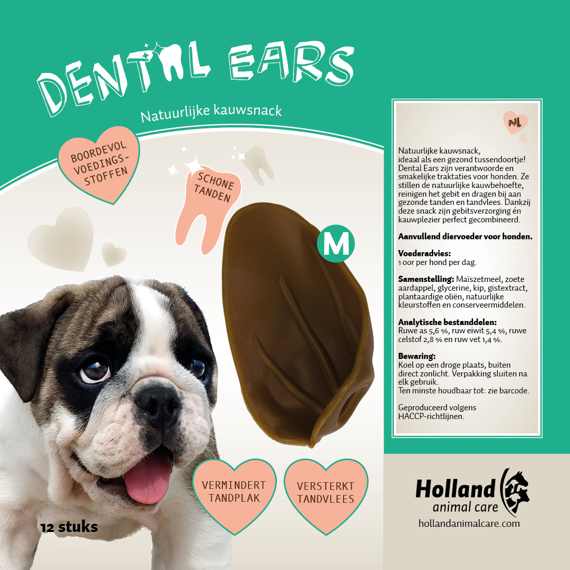 Dental Ears - Natuurlijke kauwsnack die het gebit reinigt.