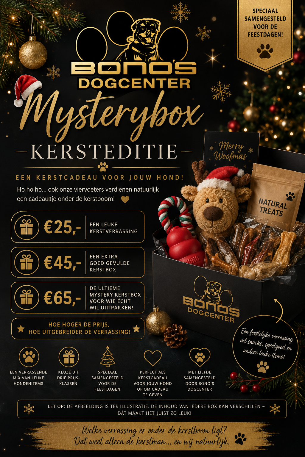 PRE ORDER🎄 Mysterybox Kersteditie – Een kerstcadeau voor jouw hond! 🎁🐾