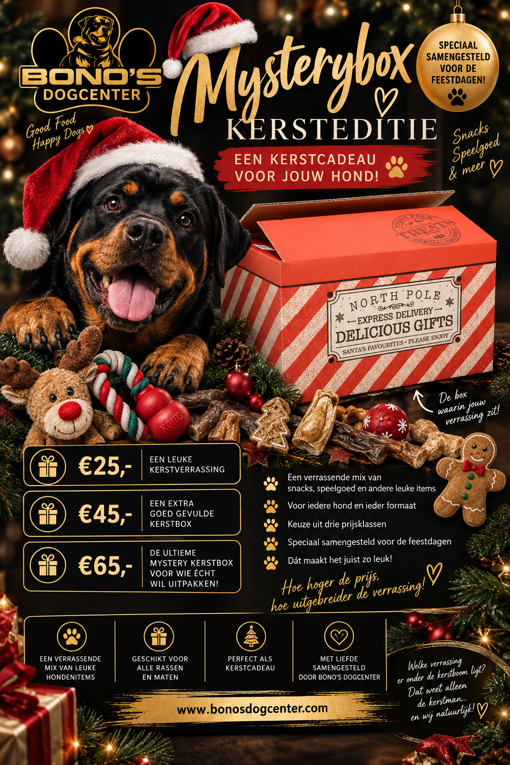 PRE ORDER🎄 Mysterybox Kersteditie – Een kerstcadeau voor jouw hond! 🎁🐾