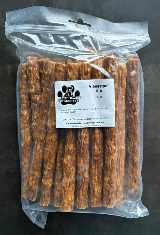 Vleesstaven voor honden 19 cm – 100% vlees | 30 stuks