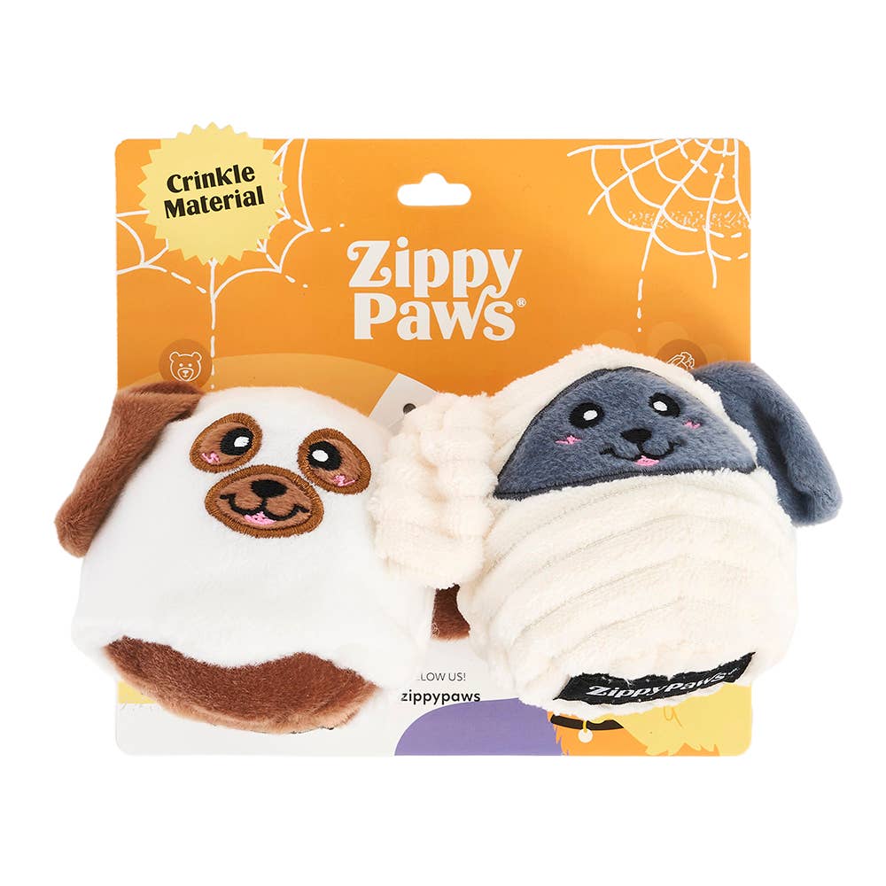 ZippyPaws Halloween Mummy Dogs 2-pack – Crinkle Hondenspeelgoed 👻🐾