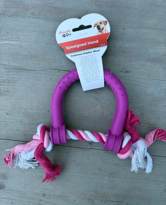 Puppy trektouw met rubber