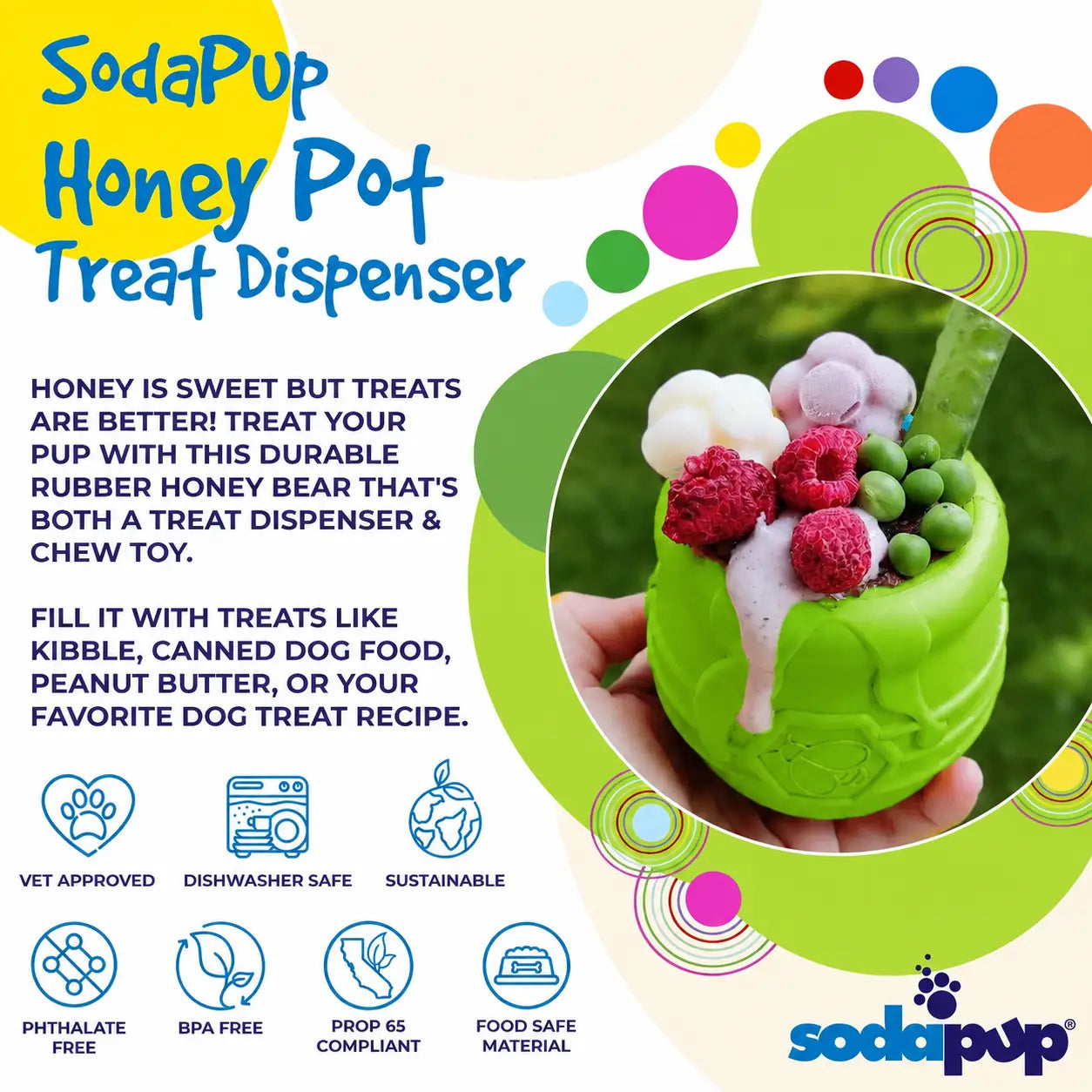 Sodapup Honey Pot Hond eCup Traktatie-dispenser