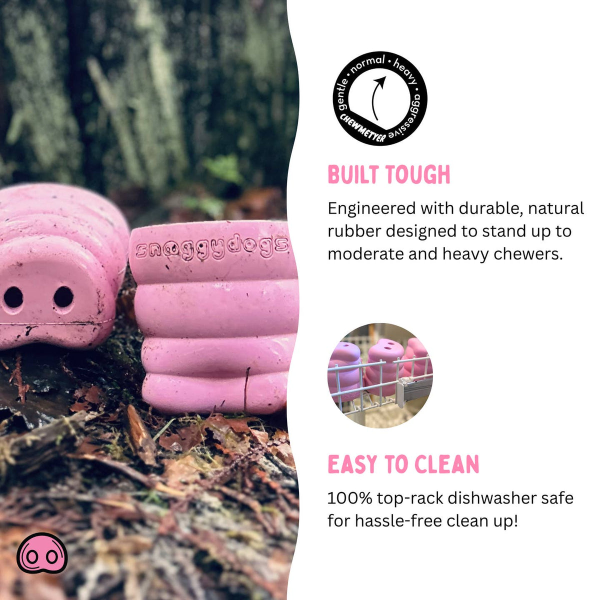 The Oinker Roze – Hondenspeelgoed & Snackdispenser