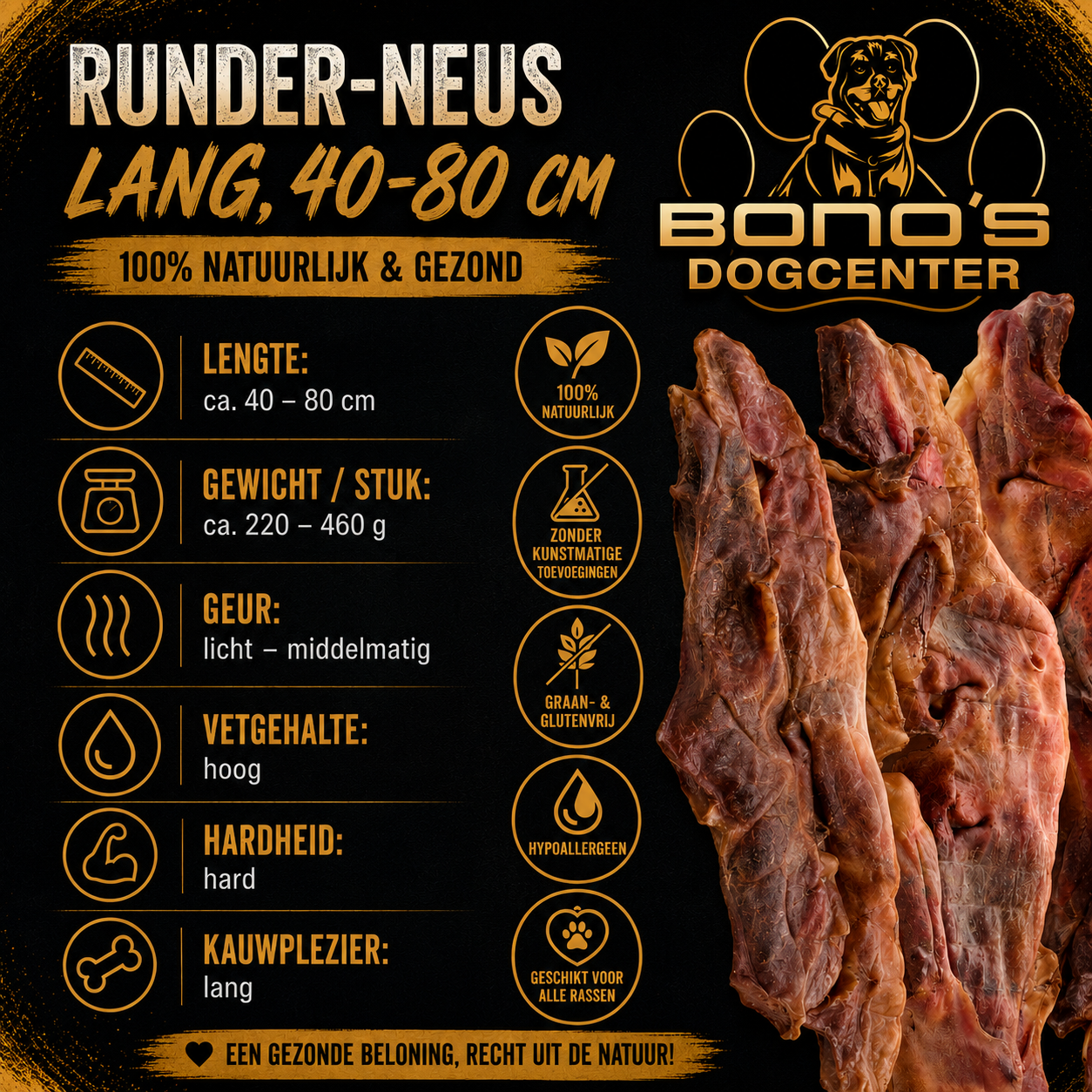 🐄 Runderneus XL | 100% Natuurlijke Hondensnack