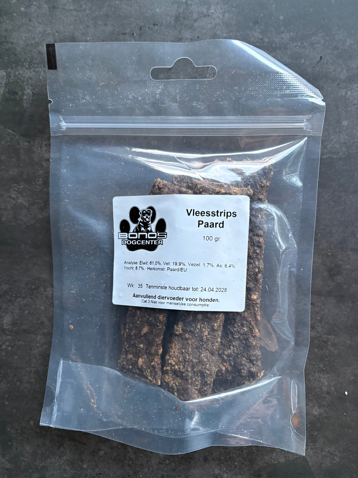 Bono's Dogcenter vleesstrips Paard 100gram