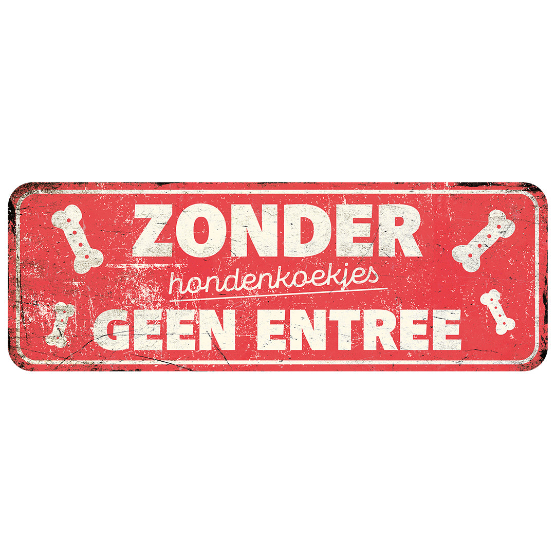 Roestvrije metalen waakbord met grappige tekst 2 soorten
