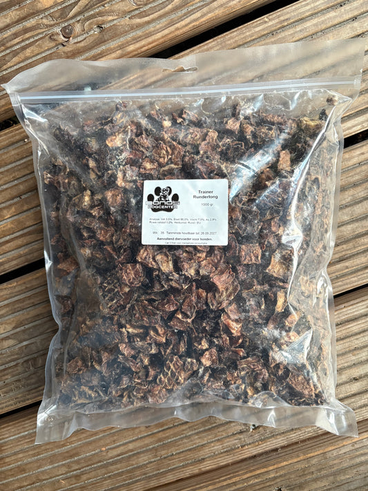 Gedroogde Runderlong voor honden – 100% rund | 1 kg