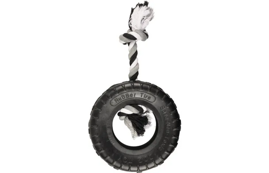 Speelgoed Gladiator Band & Touw met 2 knopen Zwart