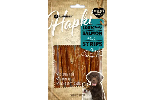 Snack Hapki Strips met zalm & kabeljauw