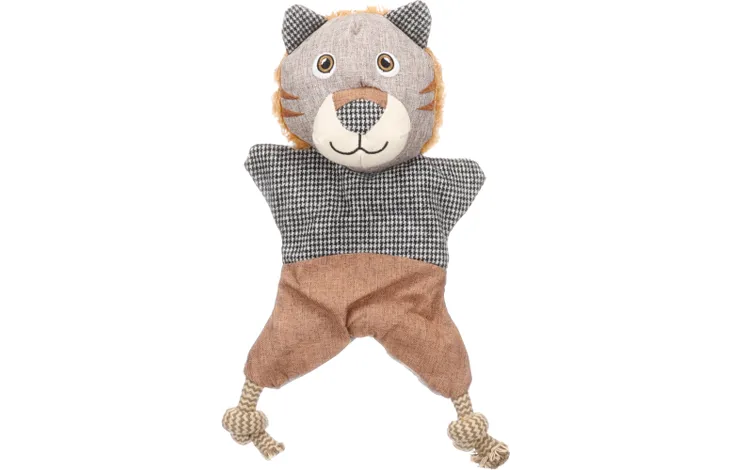 Puppy speelgoed Libar Leeuw met touw Bruin