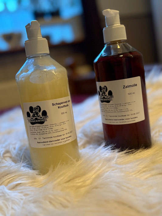Bono's Dogcenter - Vloeibaar Schapenvet met knoflook 500 ml