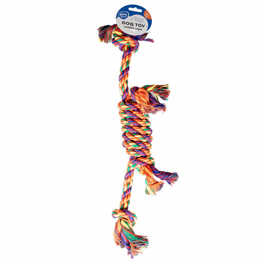 Katoenen touw 2 knopen Meerkleurig