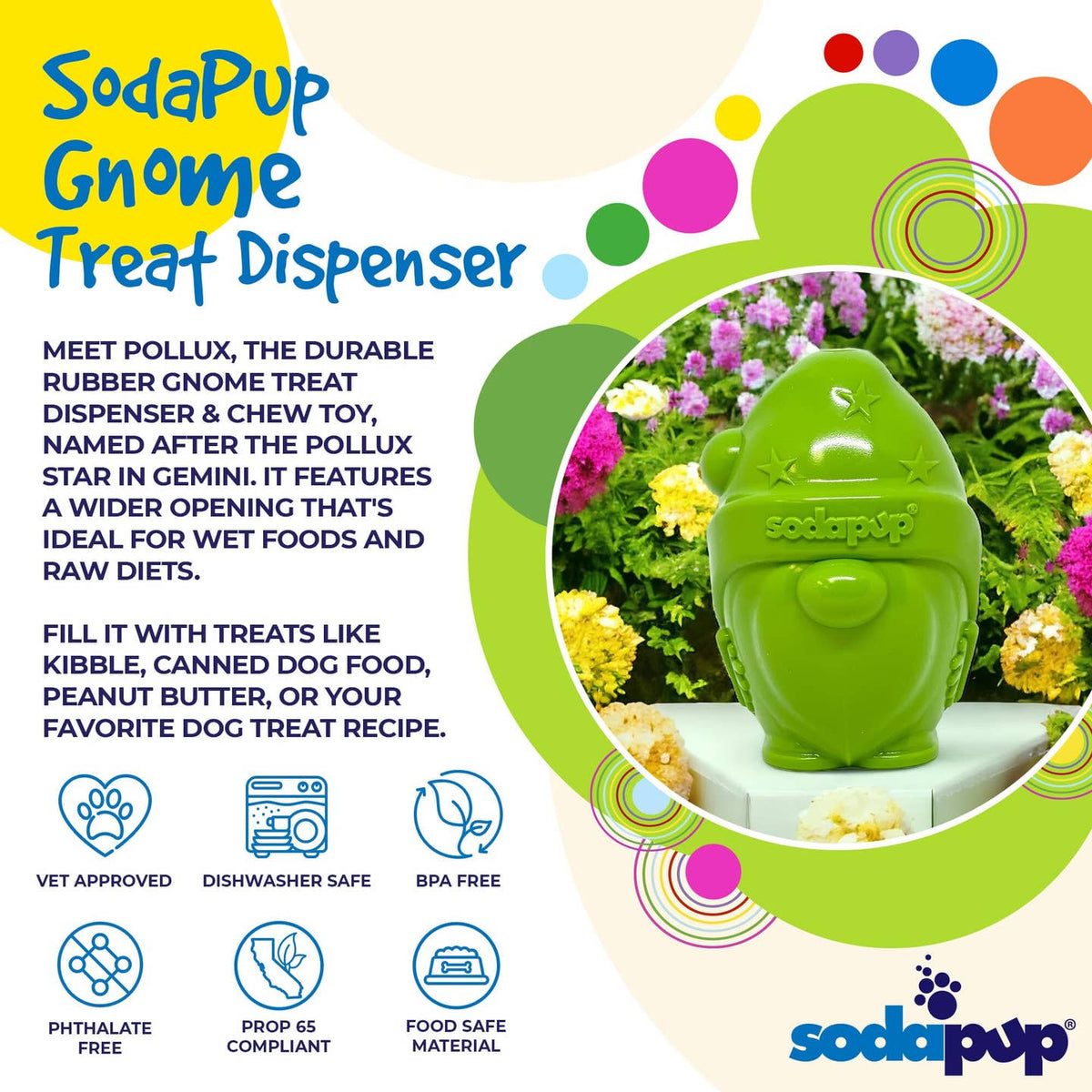 SodaPup Gnome Treat Dispenser – Gnome Groen 💚