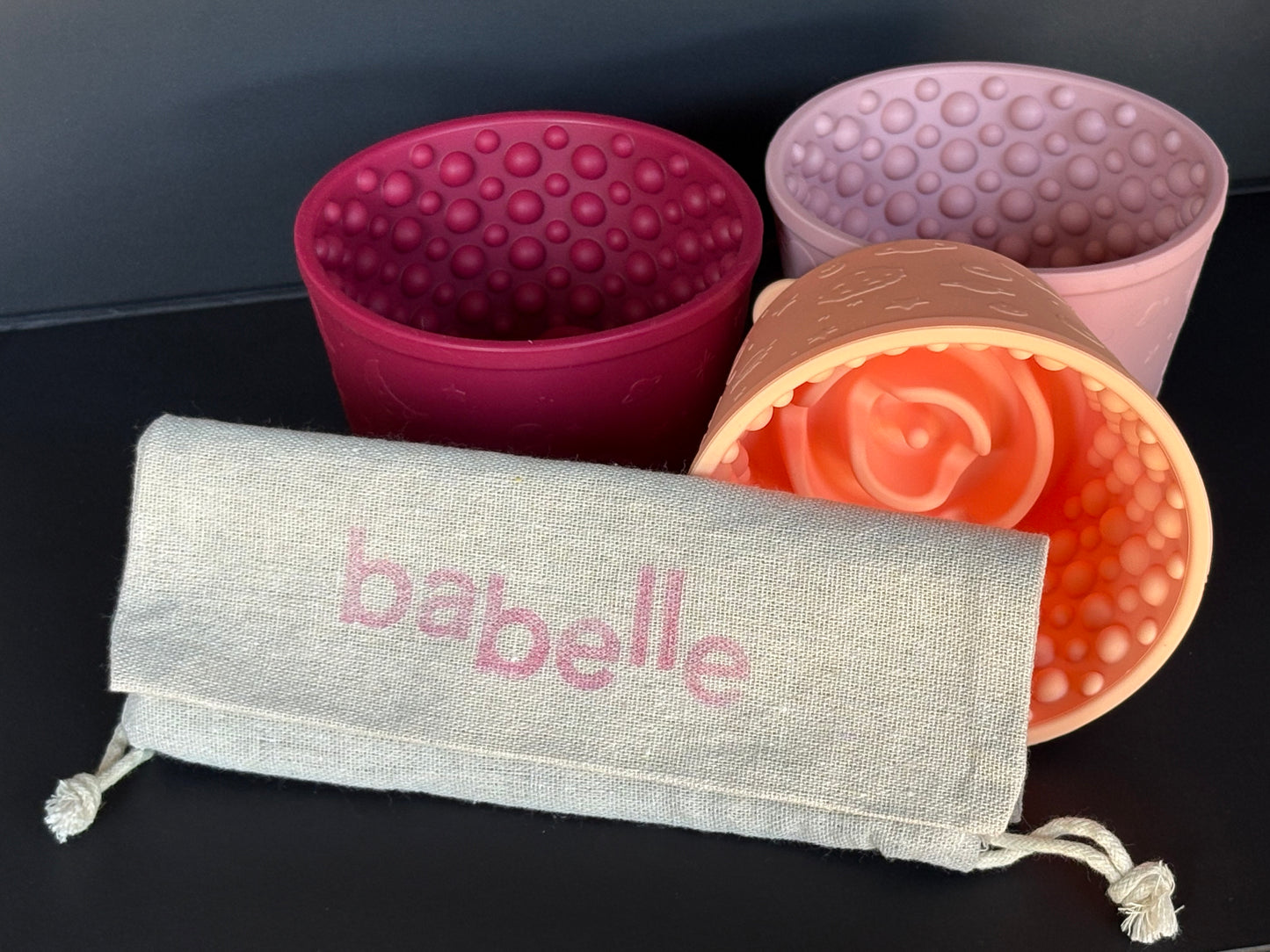 Babelle De Swirlie Lickbowl - Bourgogne, Peach, Roze