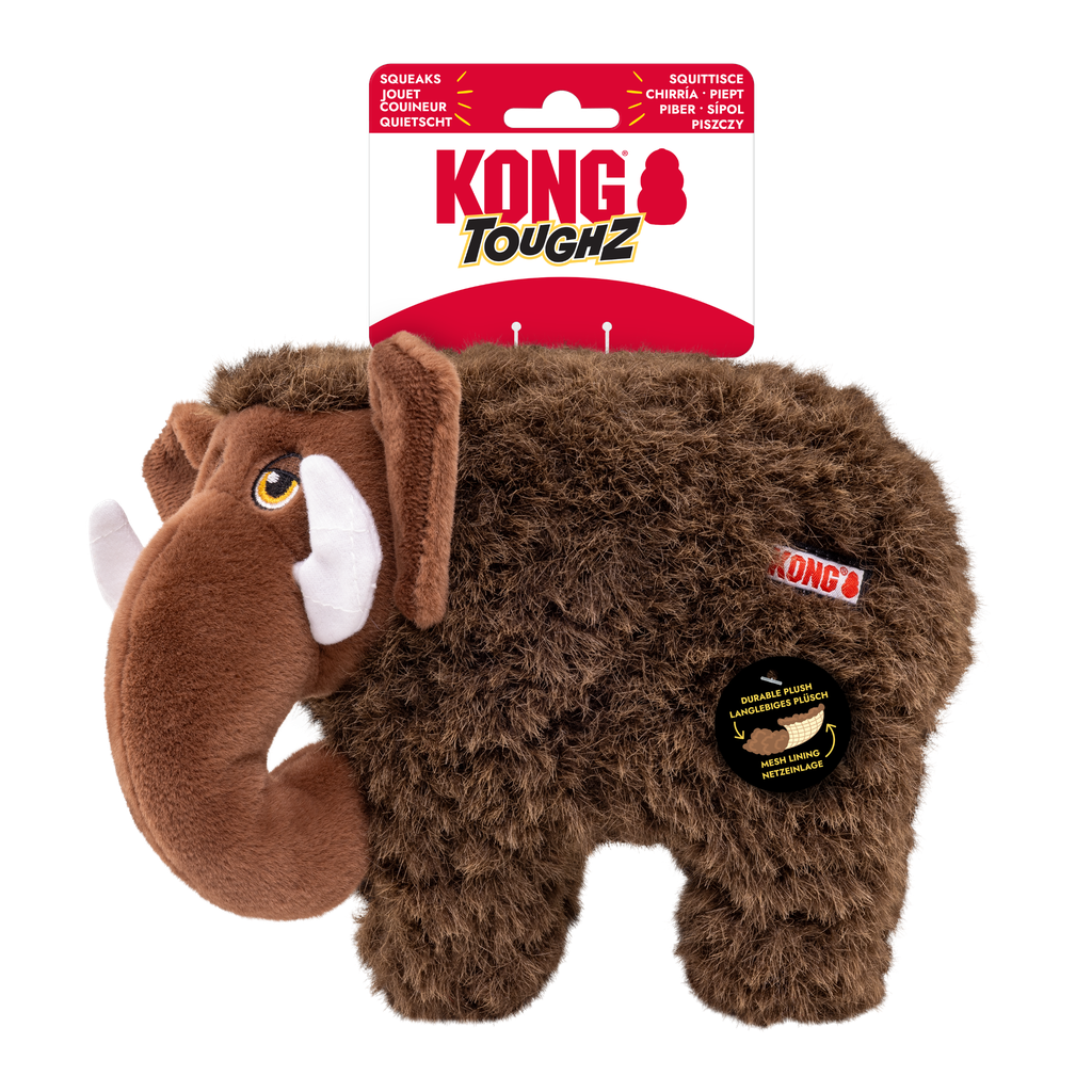 KONG Toughz Mammoet – Pluche hondenspeeltje met pieper