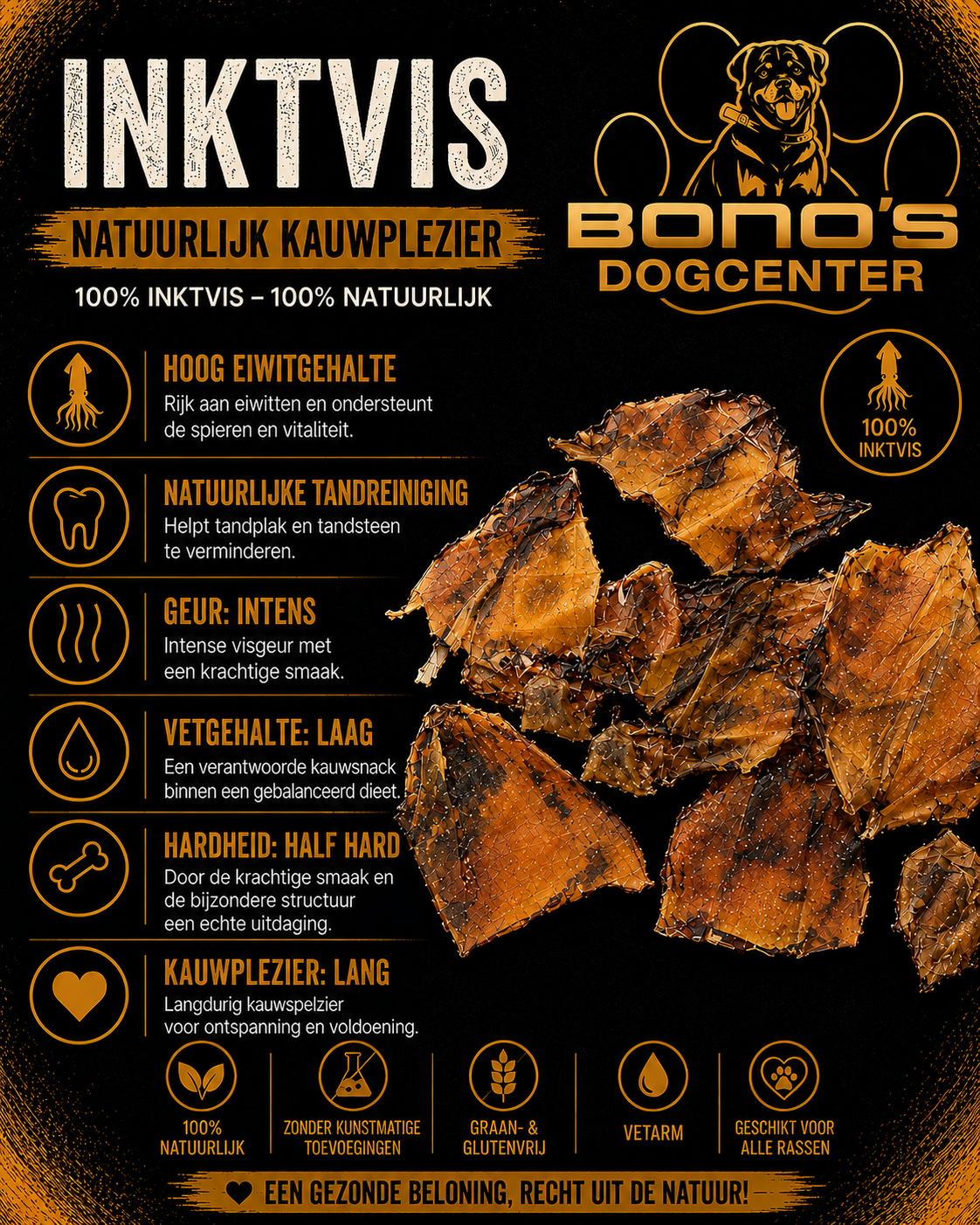 🦑 Inktvis | 100% Natuurlijke Hondensnack