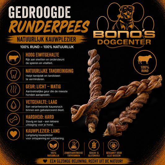 🐂 Gedroogde Runderpees | 100% Natuurlijke Hondensnack