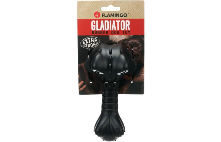 Flamingo Gladiator Crocodile Zwart – Extra Sterk Rubber Hondenspeelgoed – 18 cm