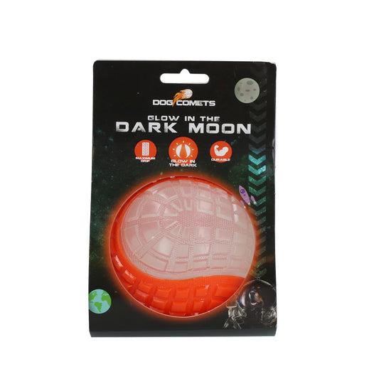 Dog Comets Glow in the dark Moon Bal oranje maat L