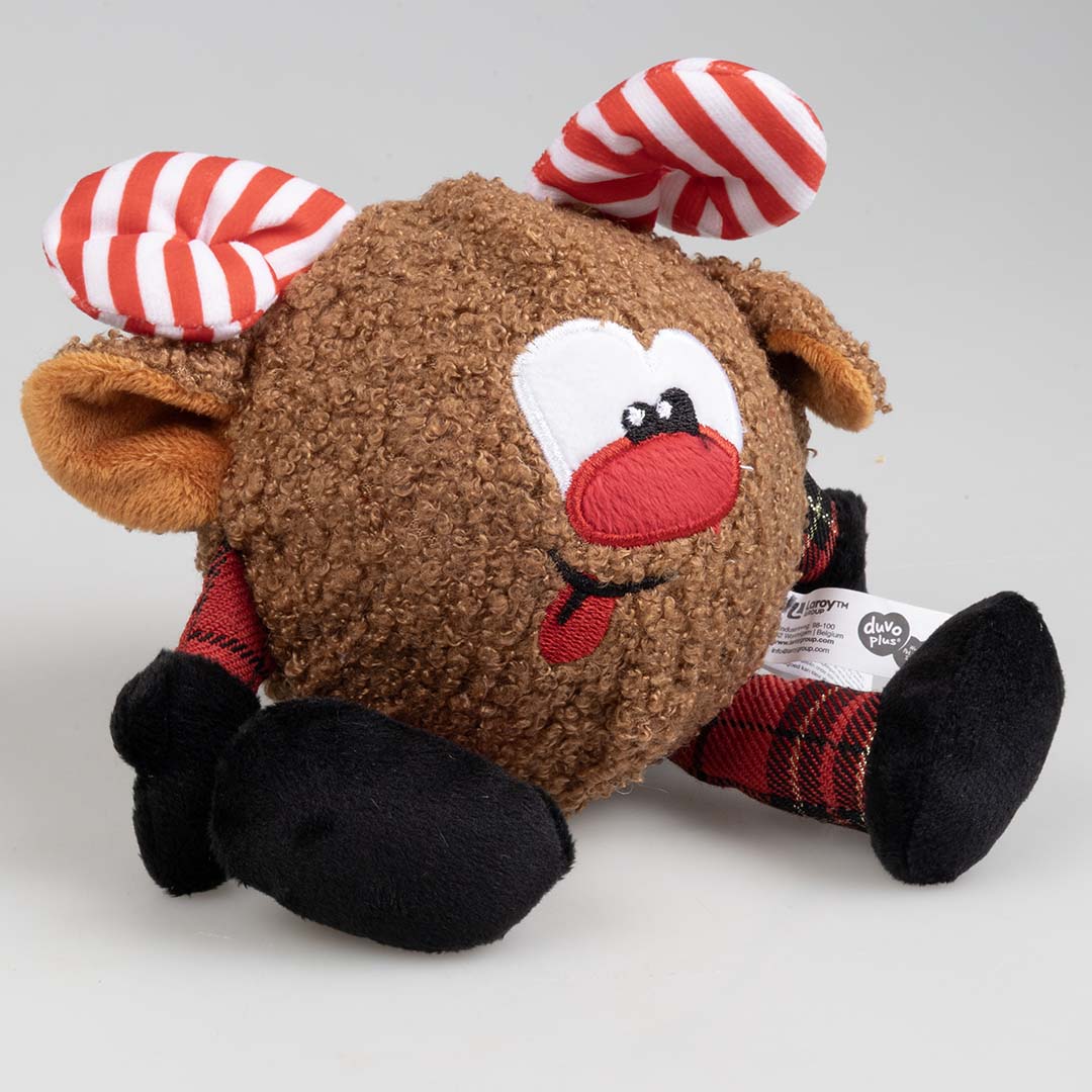 duvoplus Xmas Pluche Rendierbal – Hondenspeelgoed met pieper 🎄🦌