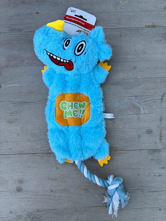 Neushoorn blauw met touw