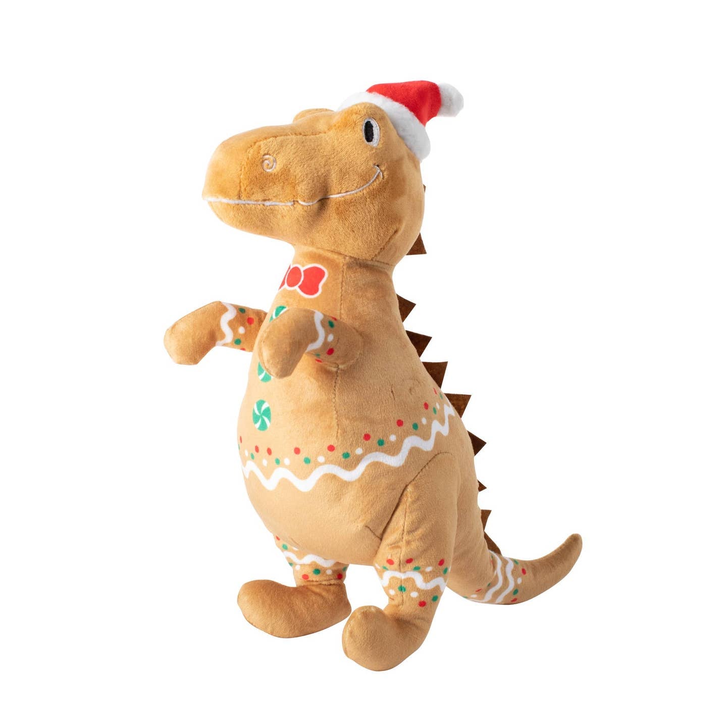 🎄 Kerst Gingerbread Dino – Pluche hondenspeelgoed