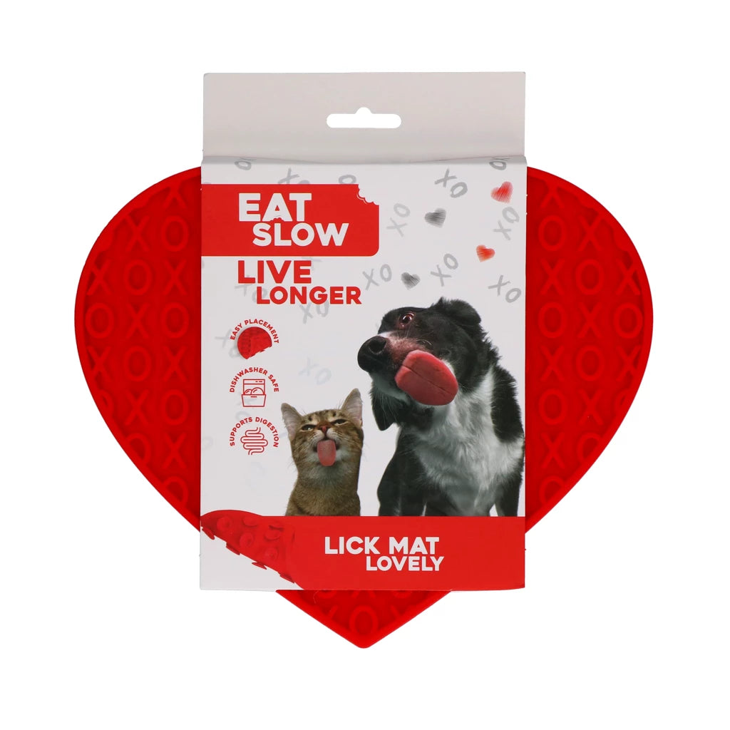 Eat Slow Live Longer likmat hart met 'XO' patroon