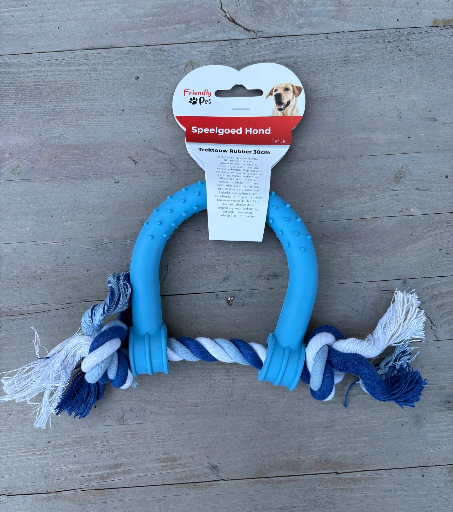 Puppy trektouw met rubber