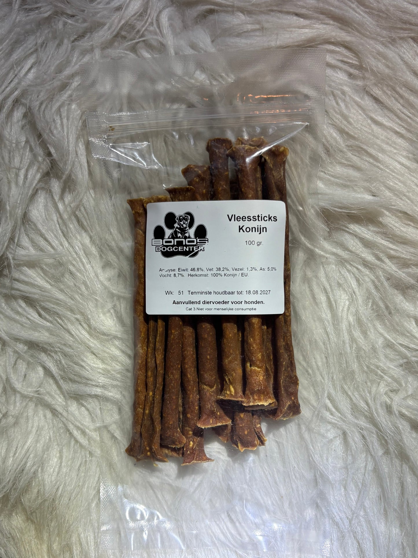 Bono's Dogcenter - Vleessticks Konijn 100 gram