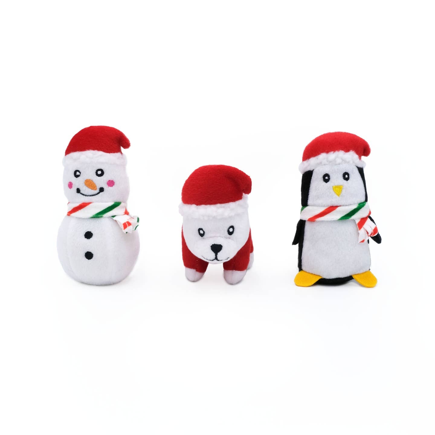 Holiday Miniz 3-pack - Feestelijke dieren - Hondenspeelgoed voor Kerstmis