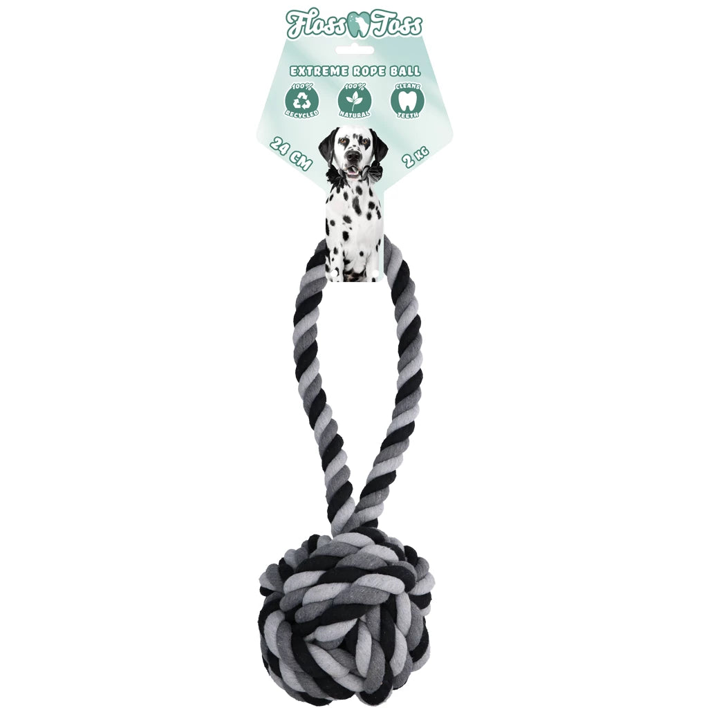 Floss Toss Dental Rope Exteme Tug and Ball - 60 cm