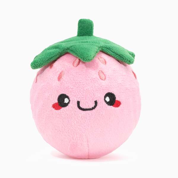 2 in 1 knuffel bal - aardbei